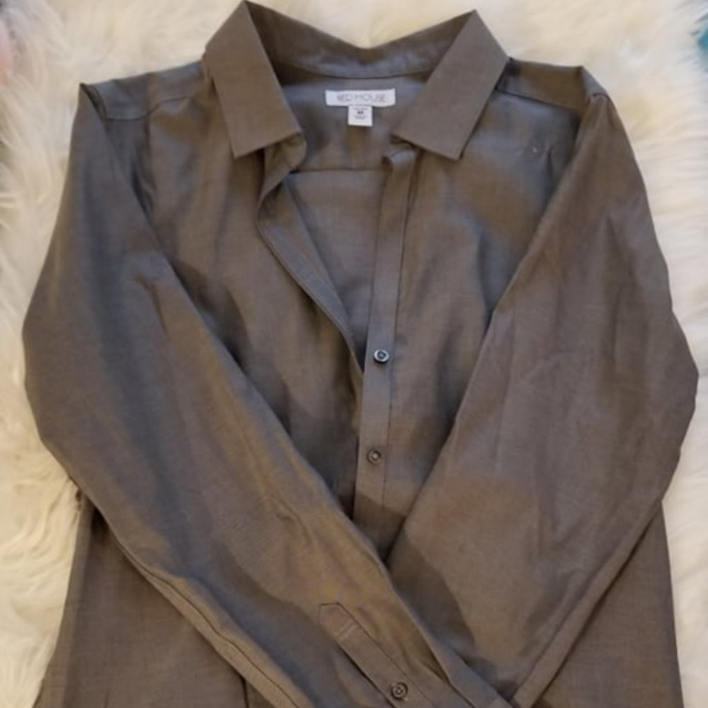 Red House Gray Ladies Pinpoint Oxford Shirt
